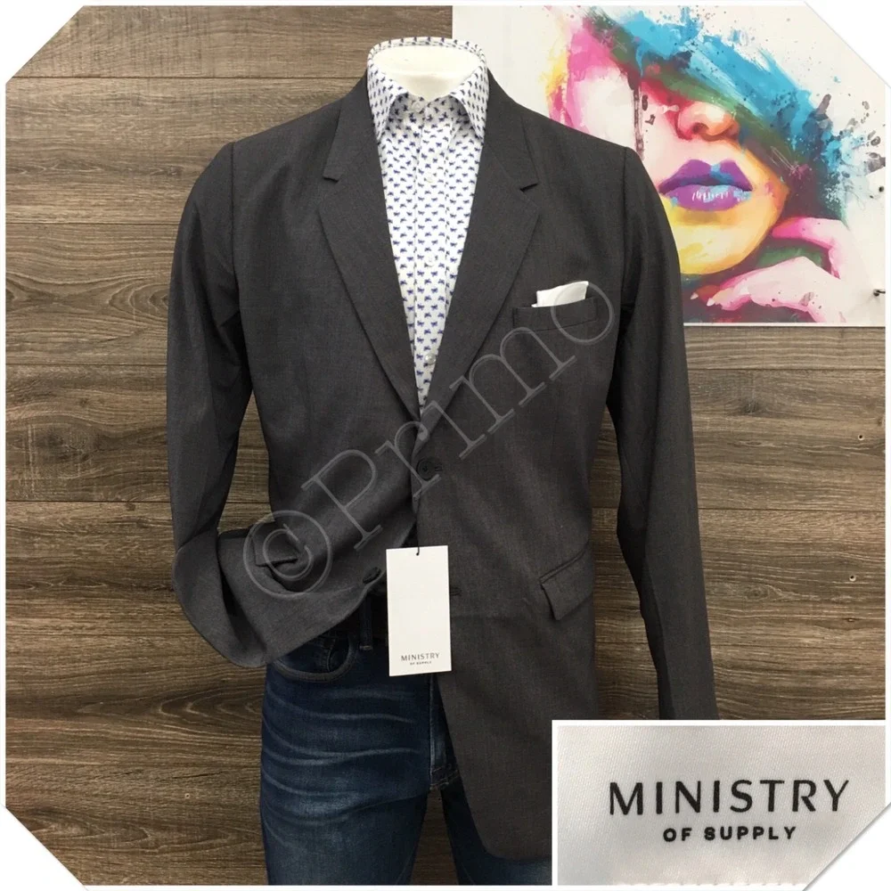 NEW MINISTRY OF SUPPLY Mens Blazer Sport Coat Casual Jacket 48L Performance Suit
